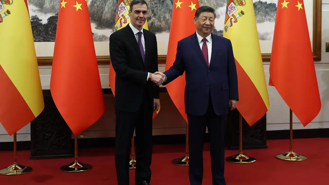 Pedro S&aacute;nchez y Xi Jinping