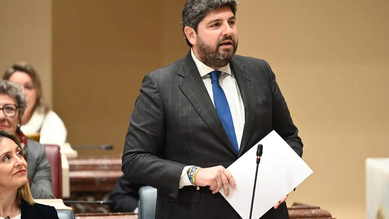 Archivo - El presidente del Gobierno regional, Fernando L&oacute;pez Miras, en la Asamblea Regional (Archivo)
- COMUNIDAD - Archivo