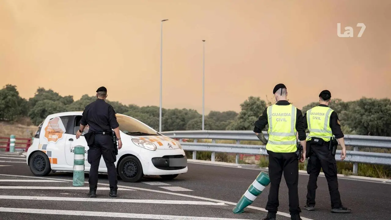 Carretera cortada en Madrid