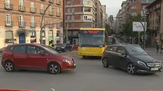 Tr&aacute;fico denso en la Plaza Mart&iacute;nez Tornel de Murcia (foto: La 7)