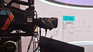 Plat&oacute; de La7 durante el debate electoral