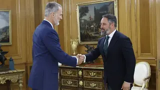 Santiago Abascal en su recepci&oacute;n con el Rey Felipe VI