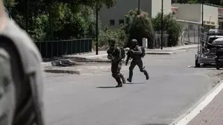Militares israel&iacute;es en la frontera con L&iacute;bano