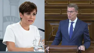 Isabel Rodr&iacute;guez, portavoz del Gobierno en funciones; y Alberto N&uacute;&ntilde;ez Feij&oacute;o, secretario general del Partido Popular (foto: La 7)