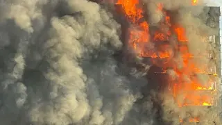 Edificio incendiado en Valencia