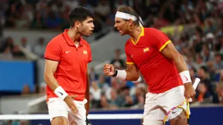 Rafael Nadal y Carlos Alcaraz, en los Juegos Ol&iacute;mpicos de Par&iacute;s