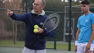 Samu L&oacute;pez, entrenador de Carlos Alcaraz