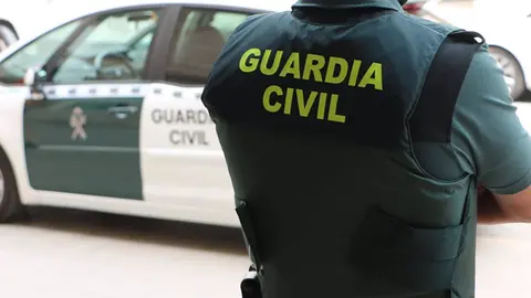 Un agente de la Guardia Civil, de espaldas, junto a un veh&iacute;culo oficial. (foto: Guardia Civil)