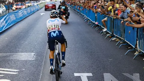 Alejandro Valverde, durante la &uacute;ltima etapa de La Vuelta (Foto: Movistar Team)