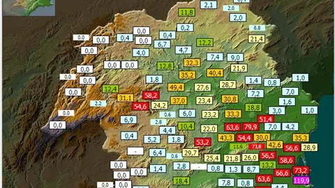 precipitaciones registradas por el SAIH de la CHS