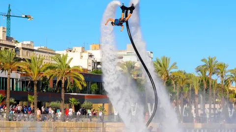 Competici&oacute;n de flysky en los Juegos del Agua