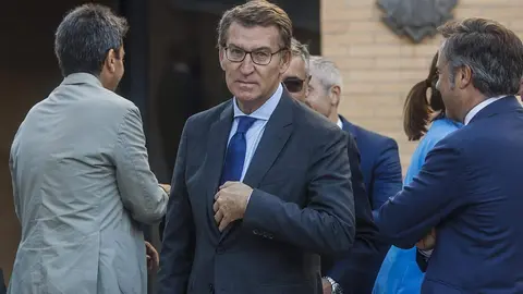 El presidente del Partido Popular, Alberto N&uacute;&ntilde;ez Feij&oacute;o, a su llegada al encuentro sobre Los Retos del Futuro, a 14 de octubre de 2022, en Valencia. | FOTO: EUROPA PRESS