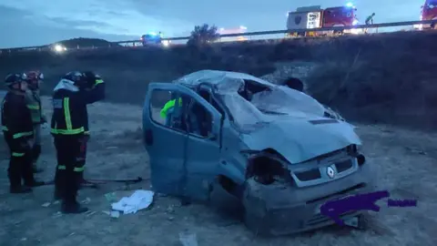 Tres fallecidos y siete heridos en un accidente de furgoneta entre Caravaca y Lorca
