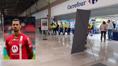 Traslado de uno de los heridos. En la imagen recortada, el futbolista Pablo Mar&iacute;