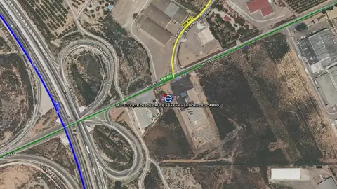 Mapa donde se marca el lugar del suceso (foto: 1-1-2 Regi&oacute;n de Murcia)