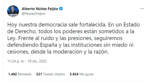 Reacci&oacute;n de Alberto N&uacute;&ntilde;ez-Feij&oacute;o