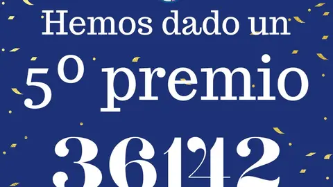 Un quinto premio del Sorteo Extraordinario de Navidad 2022 (foto: Administraci&oacute;n El Perolo)