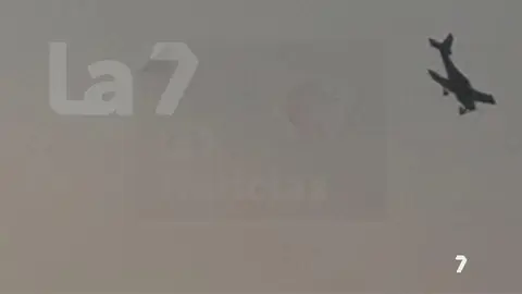 Momento del accidente de avioneta