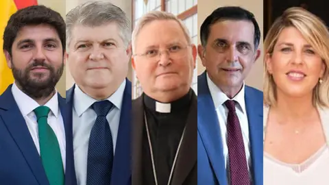 De izq. a der., L&oacute;pez Miras, V&eacute;lez, Lorca Planes, Jos&eacute; Antonio Serrano y Noelia Arroyo