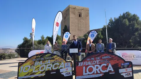 El director del Itrem, Juan Francisco Mart&iacute;nez, interviene en la presentaci&oacute;n de los rallyes de Lorca (foto: CARM)