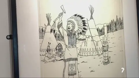 Dibujo de Herg&eacute;s, creador de Tint&iacute;n, que puede superar los 3,1 M&euro; en la subasta (foto: La 7)