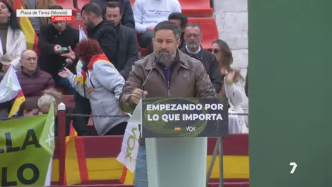 Santiago Abascal, en el mitin de Murcia
