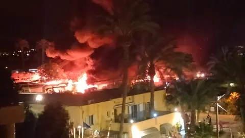 Incendio en el camping de Bolnuevo