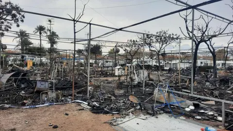 As&iacute; ha quedado el camping de Bolnuevo tras el incendio