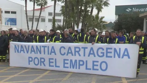 Huelga de trabajadores de Navantia en Cartagena (foto: La 7)