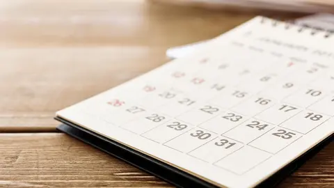 Imagen de archivo de un calendario
