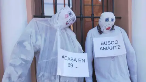 Algunos de los tradicionales mu&ntilde;ecos de cuaresma de Abar&aacute;n (foto: La 7)