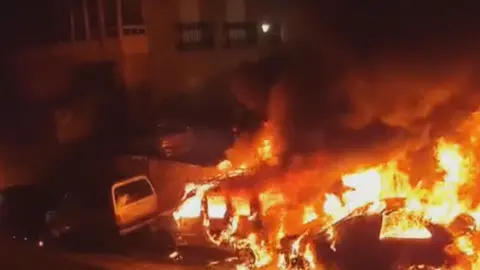 Im&aacute;genes del incendio provocado por una mujer de Tui (Pontevedra)