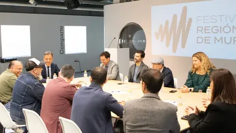 Encuentro del consejero de Presidencia, Turismo, Cultura, Juventud, Deportes y Portavoc&iacute;a, Marcos Ortu&ntilde;o, con los promotores privados de festivales en la Regi&oacute;n.