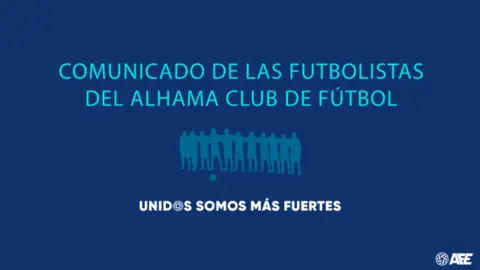 Imagen del comunicado de las jugadoras del Alhama ElPozo (foto: AFE)