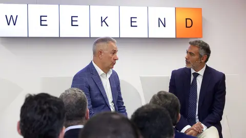 Un  momento de la conversaci&oacute;n entre Juan Cervantes y Felipe Moreno