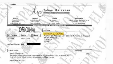 Factura del despacho de abogados de Javier Tebas (Foto: El Espa&ntilde;ol)