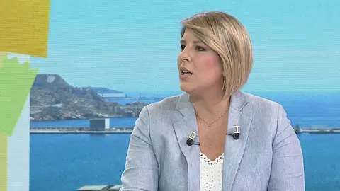Noelia Arroyo, alcaldesa de Cartagena y candidata del PP para las elecciones municipales de la ciudad portuaria, en La 7 Noticias (foto: La 7)