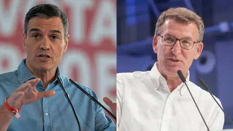 Pedro S&aacute;nchez y Alberto N&uacute;&ntilde;ez Feij&oacute;o