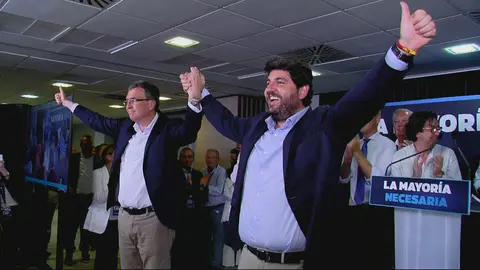 El presidente de la Regi&oacute;n no oculta su satisfacci&oacute;n por los contundentes resultados del Partido Popular (foto: La 7)