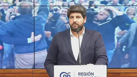 Fernando L&oacute;pez Miras, presidente de la Regi&oacute;n de Murcia, en el acto