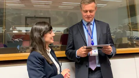 La directora general de Movilidad y Litoral, Marina Munuera, durante su participaci&oacute;n en el Foro del Corredor Mediterr&aacute;neo celebrado esta semana en Bruselas