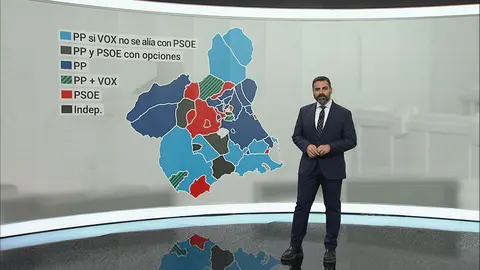 Mapa de los pactos de la Regi&oacute;n de Murcia