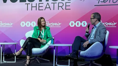 Un momento de la intervenci&oacute;n del director general de Inform&aacute;tica y Transformaci&oacute;n Digital, Javier Mart&iacute;nez, durante la feria DES23
