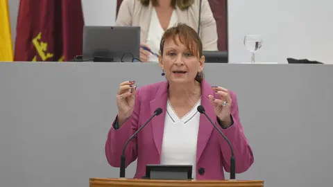 Mar&iacute;a Mar&iacute;n durante su intervenci&oacute;n en el debate de investidura