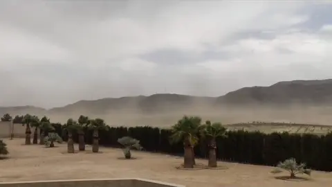 Imagen del v&iacute;deo que se ha hecho viral de un posible 'revent&oacute;n seco' en Jumilla (foto: MeteOrihuela/Fco. Javier Gilar.)