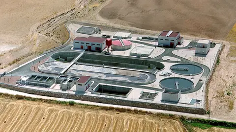 Imagen a&eacute;rea de la EDAR de Jumilla