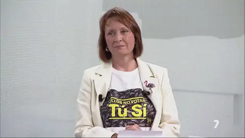 Mar&iacute;a Mar&iacute;n en el debate electoral del 28M en la Regi&oacute;n de Murcia (foto: La 7)