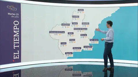 Bajan las temperaturas hasta este jueves en la Regi&oacute;n de Murcia (foto: La 7)