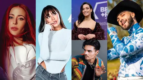 De izquierda a derecha Vicco, Aitana, el d&uacute;o Chanel-Abraham Mateo y Manuel Turizo