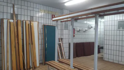 Obras en los vestuarios del Palacio de los Deportes